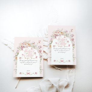 Cartão De Informações Pequena Buterfly Blush Floral Chá de fraldas