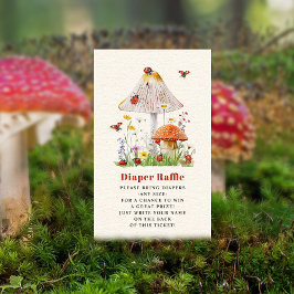 Cartão De Informações Pequena Chá de fraldas Ladybug Fralda Raffle