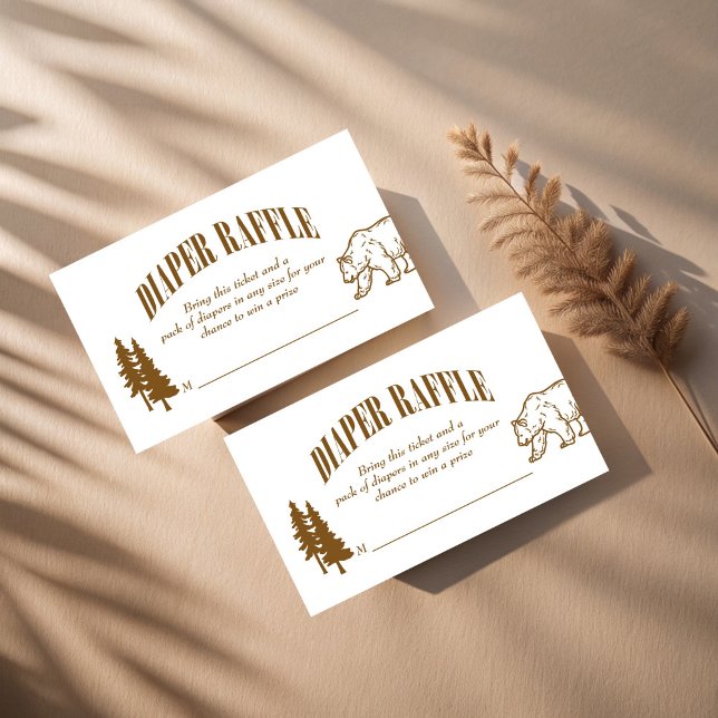 Cartão De Informações Pequena espingarda de chá de fraldas de aventura d (Little camper adventure mountains baby shower diaper raffle enclosure card raffle tickets)