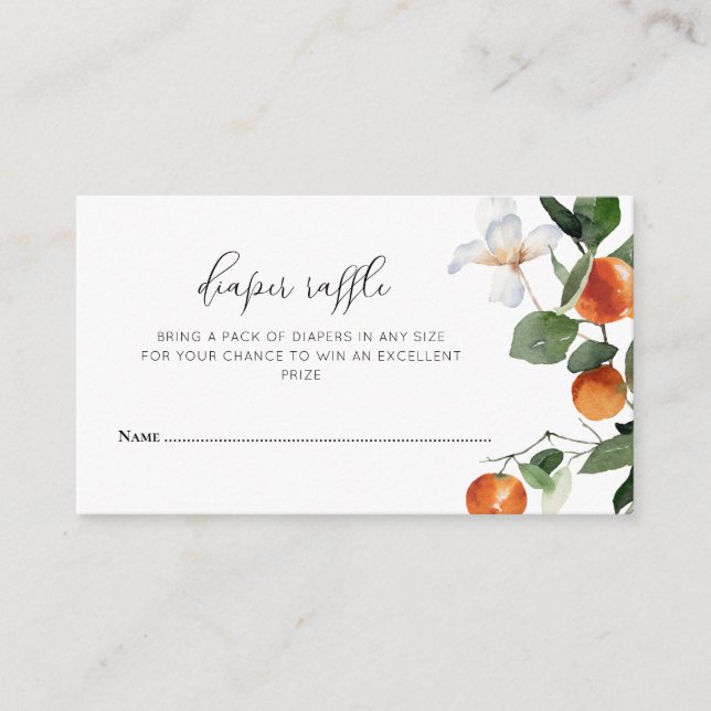 Cartão De Informações pequena espingarda de fralda de chá de fraldas (Frente)