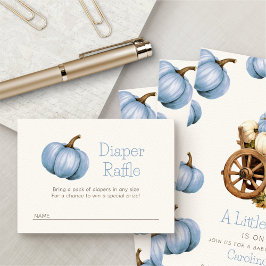 Cartão De Informações Pequena Fralda de Abóbora Chá de Raffle