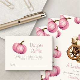 Cartão De Informações Pequena Fralda de Abóbora Chá de Raffle