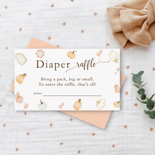 Cartão De Informações Pequena Fralda de Abóbora Raffle (Criador carregado)