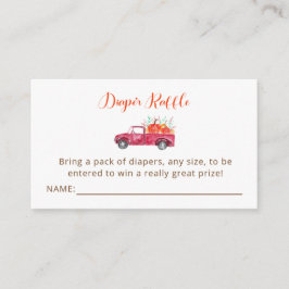 Cartão De Informações Pequena Fralda de Abóbora Raffle Red Truck