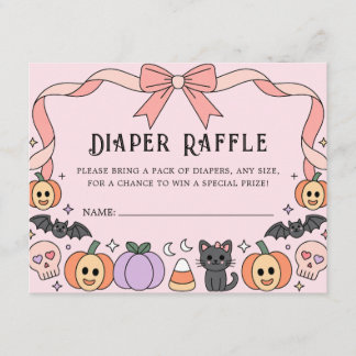 Cartão De Informações Pequena Fralda de Boo Halloween Raffle