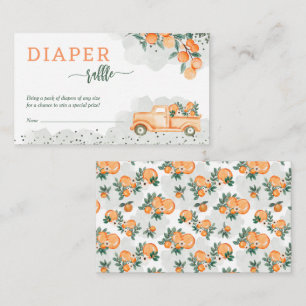 Cartão De Informações Pequena Fralda de Chá de fraldas Cutie Raffle