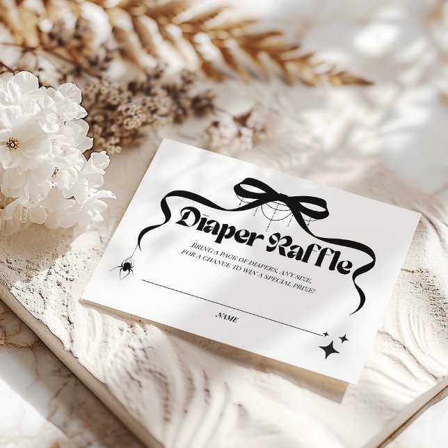 Cartão De Informações Pequena Fralda de Chá de fraldas de Boo Gótico (Criador carregado)