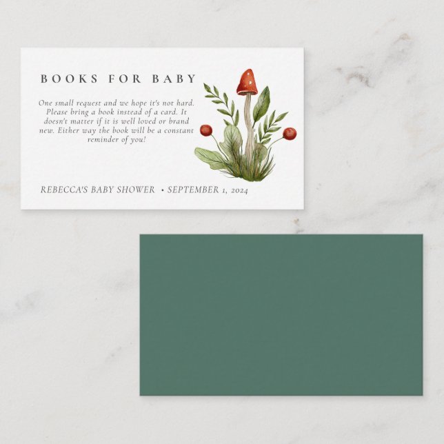 Cartão De Informações Pequena Fralda de cogumelo Vermelho Raffle (Frente/Verso)