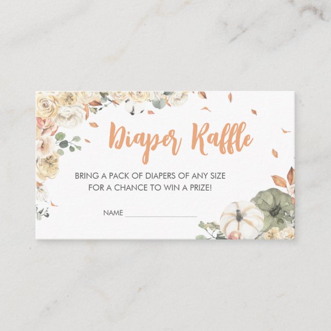 Cartão De Informações Pequena Fralda de Elefante de Amendoim Raffle (Frente)