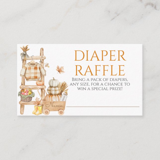 Cartão De Informações Pequena Fralda de Fazenda russa de abóbora (Frente)