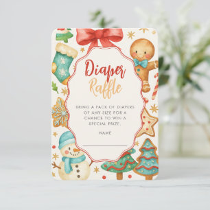 Cartão De Informações Pequena Fralda de Natal da Cookie Raffle