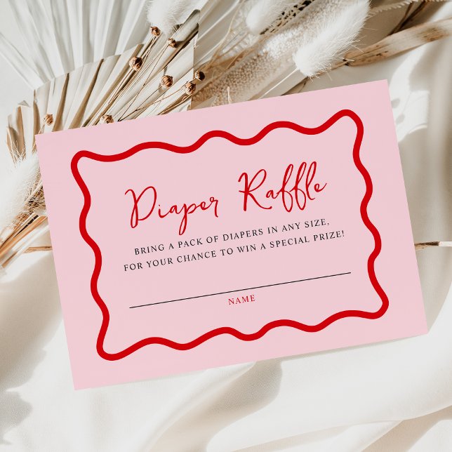 Cartão De Informações Pequena Fralda de Raffle Chá de fraldas (Criador carregado)