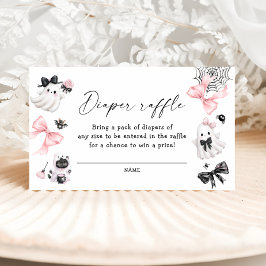 Cartão De Informações Pequena Garota Chá de fraldas Fralda Raffle