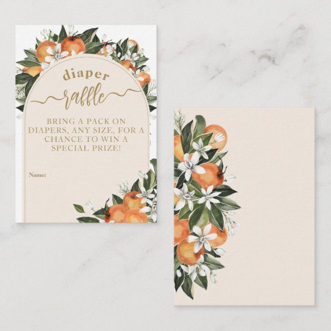 Cartão De Informações Pequena gema de fralda de laranja (Frente/Verso)