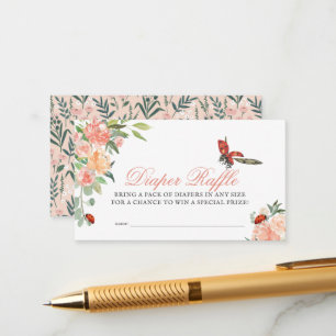 Cartão De Informações Pequena Lady Ladybug Rosa Fralda Raffle Ticket