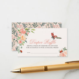 Cartão De Informações Pequena Lady Ladybug Rosa Fralda Raffle Ticket