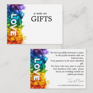 Cartão De Informações 🌈 Pequena Nota de Presente LGBTQ Pintada com Amor