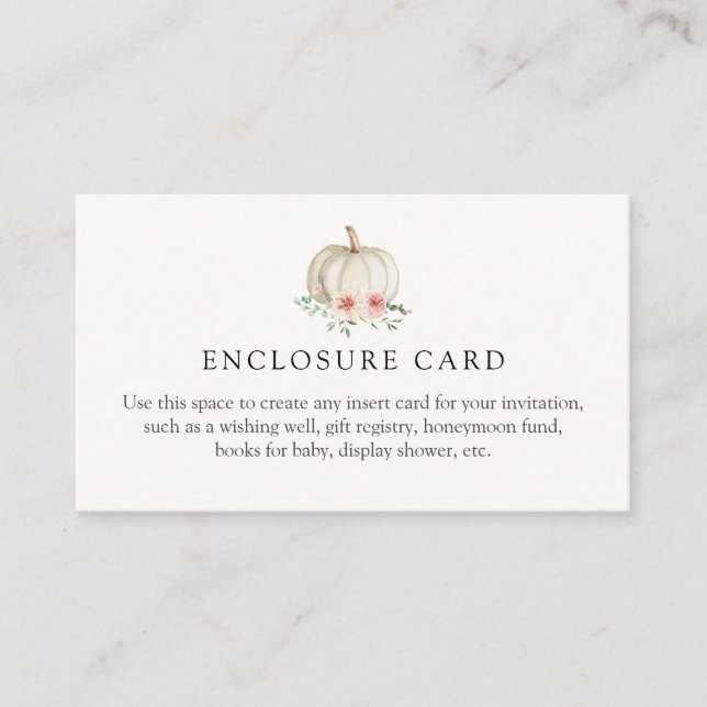 Cartão De Informações Pequena Placa de Gabinete Personalizada Pumpkin Ro (Frente)