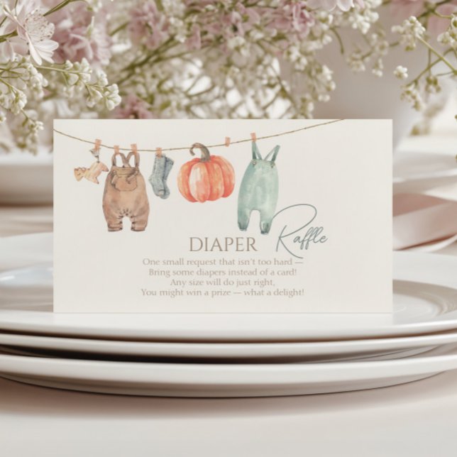 Cartão De Informações Pequena queda de abóbora Fralda Raffle (Criador carregado)