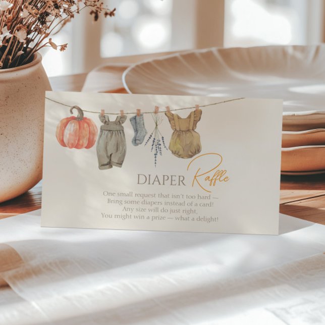 Cartão De Informações Pequena queda de abóbora Fralda Raffle (Criador carregado)
