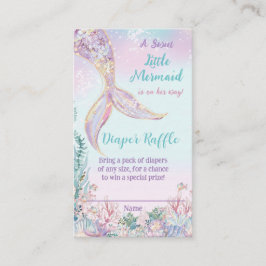 Cartão De Informações Pequena Sereia debaixo do Mar Bebê Fralda Raffle