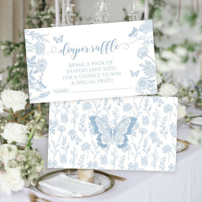 Cartão De Informações Pequeno bebezinho-borboleta rifa de fralda chá (Criador carregado)