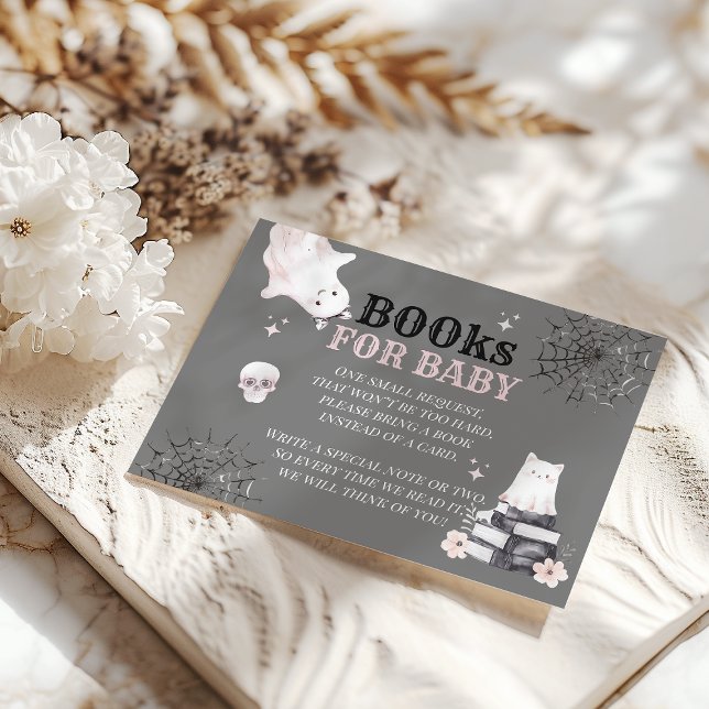 Cartão De Informações Pequeno Boo Cute Ghost Halloween Baby Girl Chá (Criador carregado)