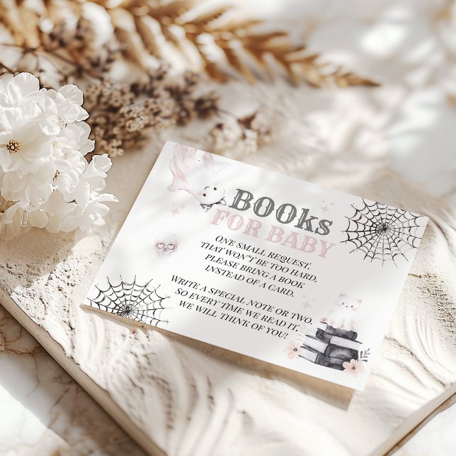 Cartão De Informações Pequeno Boo Cute Ghost Halloween Baby Girl Chá (Criador carregado)