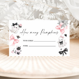 Cartão De Informações Pequeno Boo Halloween Adivinha Quantos Pumpkins