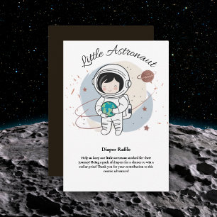Cartão De Informações Pequeno Chá de fraldas Astronauta Minimalista