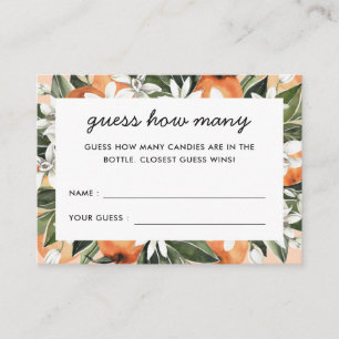 Cartão De Informações Pequeno Chá de fraldas Cutil Adivinha Quantos