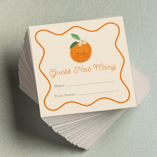 Cartão De Informações Pequeno Chá de fraldas Cutil adivinha quantos jogo (Criador carregado)