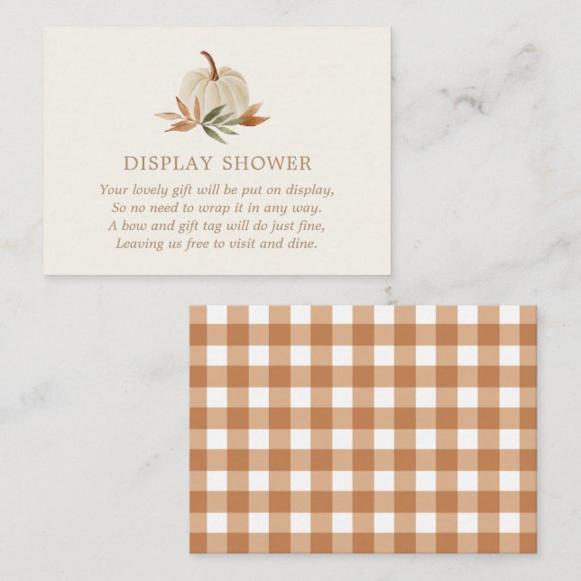 Cartão De Informações Pequeno Chá de fraldas de Abóbora Chá (Frente/Verso)