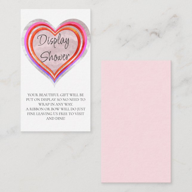 Cartão De Informações Pequeno Chá de fraldas de Aquarela Swetheart (Frente/Verso)