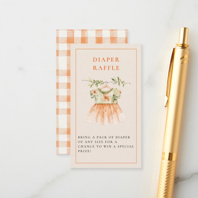 Cartão De Informações Pequeno Chá de fraldas de laranja de Citrus (Frente/Verso In Situ)