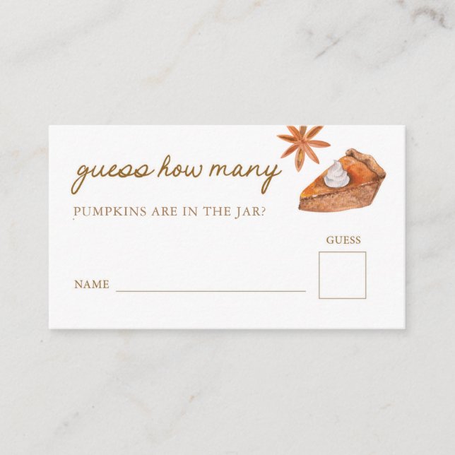 Cartão De Informações Pequeno Chá de fraldas De Pizza Cutil Adivinha Qua (Frente)