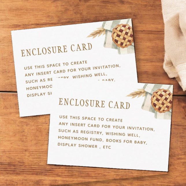 Cartão De Informações Pequeno Chá de fraldas de pizza utilitário persona (Criador carregado)