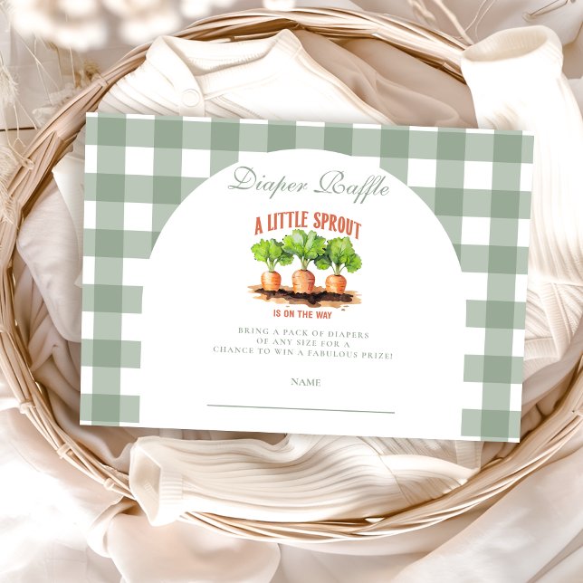 Cartão De Informações Pequeno Chá de fraldas de proto Raffle (Criador carregado)