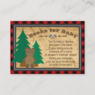 Cartão De Informações Pequeno Chá de fraldas de Xadrez Lumberjack Traga 