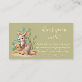 Cartão De Informações Pequeno Chá de fraldas Joey Obrigado