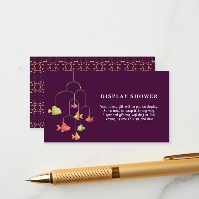 Cartão De Informações Pequeno Chá para Exibição de Crimes de Peixe (Frente/Verso In Situ)