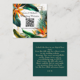 Cartão De Informações Pequeno, código QR Site Aves do Paraíso Bliss
