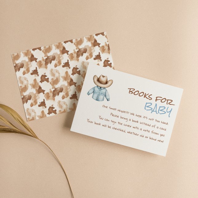 Cartão De Informações Pequeno Cowboy Brown Clothesline Baby Book Solicit (Criador carregado)