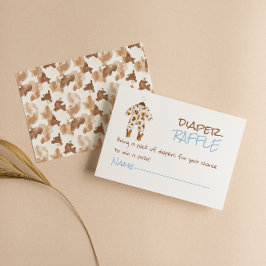 Cartão De Informações Pequeno Cowboy Castanho Roupas Oeste Fralda Raffle