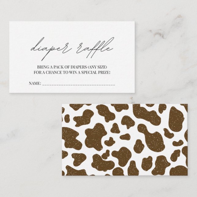 Cartão De Informações Pequeno Cowboy Russo Fralda Raffle (Frente/Verso)