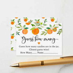 Cartão De Informações Pequeno Cutie Greener Floral Adivinha Quantos Jogo