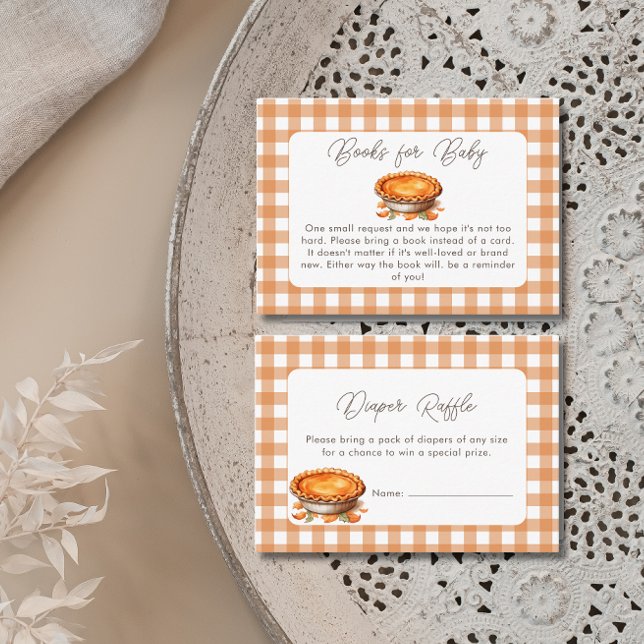 Cartão De Informações Pequeno Cutie Pie Fall Pumpkin Livros para Bebê (Little Cutie Pie Baby Shower Enclosure Cards )