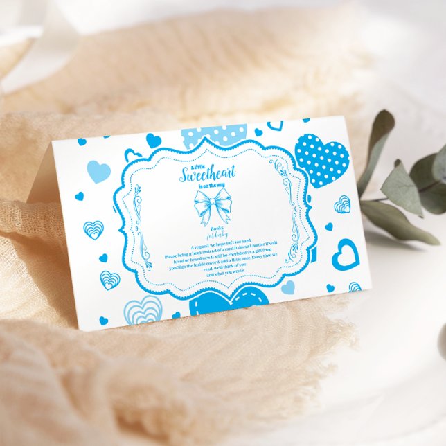 Cartão De Informações Pequeno doce Livro Azul de Namorados para Bebê (Criador carregado)