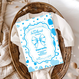 Cartão De Informações Pequeno Doce, Namorados Azul, Raffle