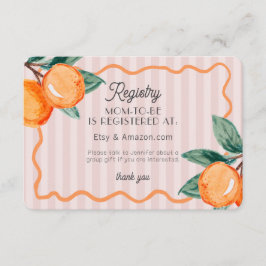 Cartão De Informações Pequeno e Rosa Cutil Pastel Citrus Baby Registry